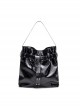 Casual Daily Black Soft PU Leather Large Capacity Metal Rivet Decoration Kawaii Fashion Tote Bag