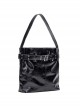 Casual Daily Black Soft PU Leather Large Capacity Metal Rivet Decoration Kawaii Fashion Tote Bag