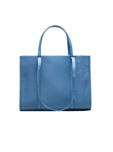 Minimalist Casual Blue Nylon Cloth Large Capacity Daily Versatile Shoulder Tote Bag