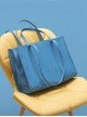 Minimalist Casual Blue Nylon Cloth Large Capacity Daily Versatile Shoulder Tote Bag