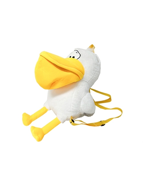 Yellow Big Mouth Cartoon Pelican Embroidery Expressions Plush Kawaii Fashion Doll Small Backpack