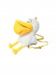 Yellow Big Mouth Cartoon Pelican Embroidery Expressions Plush Kawaii Fashion Doll Small Backpack