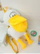 Yellow Big Mouth Cartoon Pelican Embroidery Expressions Plush Kawaii Fashion Doll Small Backpack