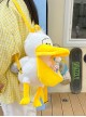 Yellow Big Mouth Cartoon Pelican Embroidery Expressions Plush Kawaii Fashion Doll Small Backpack