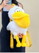 Yellow Big Mouth Cartoon Pelican Embroidery Expressions Plush Kawaii Fashion Doll Small Backpack