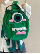 Cartoon Green Canvas One Eye Monster Feet Plush Kawaii Fashion Doll Small Backpack