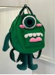 Cartoon Green Canvas One Eye Monster Feet Plush Kawaii Fashion Doll Small Backpack