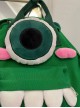 Cartoon Green Canvas One Eye Monster Feet Plush Kawaii Fashion Doll Small Backpack