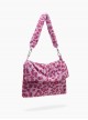 Sweet Daily Pink Leopard Print Soft Plush Simple Large Capacity Kawaii Fashion Flip Cover Crossbody Bag