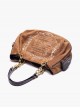 Retro Literary Gothic Letter Embroidery Unique Chain Decoration Soft Suede Fan Shaped Kawaii Fashion Bag