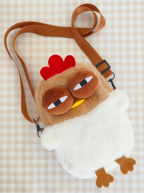 Cute Funny Gift Plush Sleepy Chicken Kawaii Fashion CrossBody Mobile Phone Bag