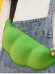 Casual Daily Cute Funny Creative Plush Green Edamame Pea Kawaii Fashion Crossbody Bag