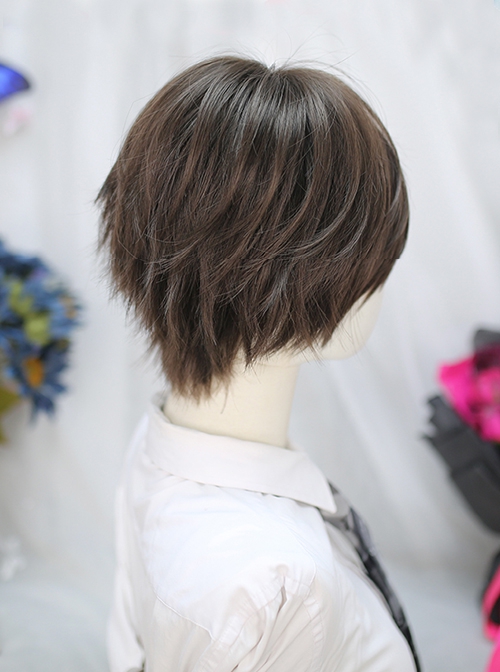 Warm Tea Series Prince Style Brown Short Hair Ouji Fashion Japanese Style Daily Fluffy Wig