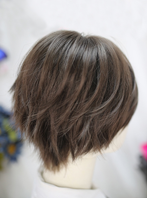 Warm Tea Series Prince Style Brown Short Hair Ouji Fashion Japanese Style Daily Fluffy Wig