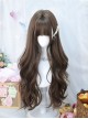 Hazelnut Gray Brown Elegant Fluffy Straight Bangs Long Curly Hair Classic Lolita Wig