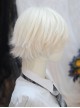 Winter Series Pearl Milk White Prince Style Side Parted Bangs Short Hair Ouji Fashion Wig