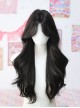 Flower Bell Series Natural Dark Brown Mid Split Long Curly Hair Elegant Classic Lolita Wig