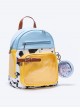 Fresh Casual Macaron Blue Yellow Contrast Cute Cow Pattern Kawaii Fashion Backpack