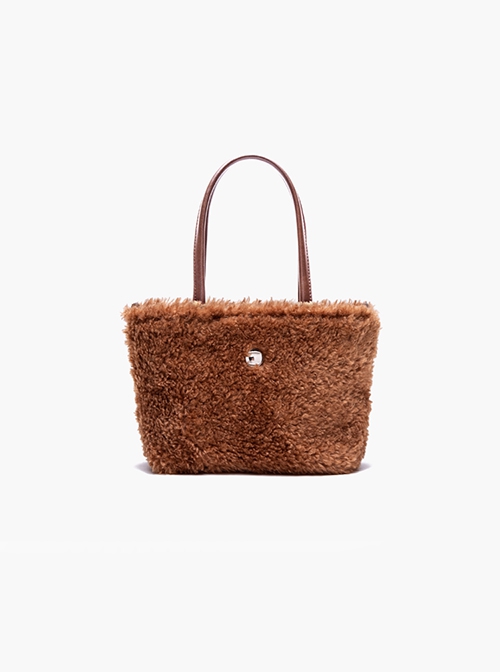 Casual Simple Imitation Lamb Wool Soft Plush Small Daily Versatile Kawaii Bag