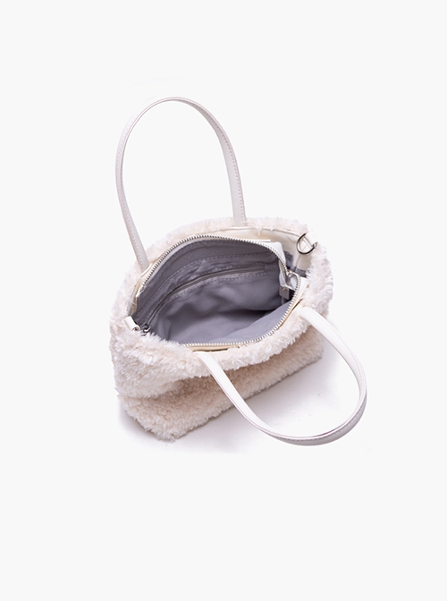 Casual Simple Imitation Lamb Wool Soft Plush Small Daily Versatile Kawaii Bag