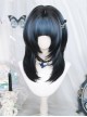 Tear Butterfly Series Black Blue Gradient Layered Jellyfish Hairstyle Sweet Lolita Mid Long Wig