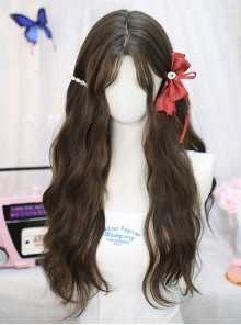 Sweet Hazelnut Gray Brown Mid Split Bangs Long Curly Hair Classic Lolita Natural Wig