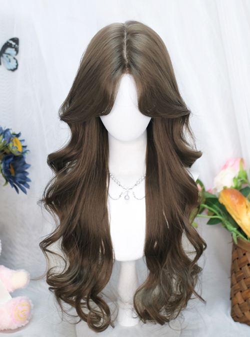 Flowering Period Series Beautiful Mid Split Bangs Exquisite Long Curly Hair Sweet Lolita Wig