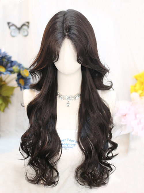 Flowering Period Series Beautiful Mid Split Bangs Exquisite Long Curly Hair Sweet Lolita Wig