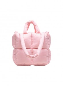 Cute Unique Diamond Square Puff Soft Cotton Pillow Feel Kawaii Fashion Handbag Shoulder Bag