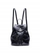 Simple Daily Black Metal Buckle Multi Pocket Versatile Soft Kawaii Fashion Backpack