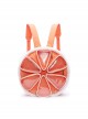 Cute Unique Orange Divided Multi Layered Lightweight Quilted Plush Kawaii Fashion Creative Backpack