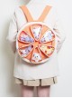 Cute Unique Orange Divided Multi Layered Lightweight Quilted Plush Kawaii Fashion Creative Backpack