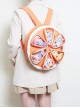 Cute Unique Orange Divided Multi Layered Lightweight Quilted Plush Kawaii Fashion Creative Backpack