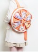 Cute Unique Orange Divided Multi Layered Lightweight Quilted Plush Kawaii Fashion Creative Backpack