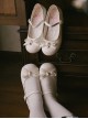 Sweet Bean Series Cute Sweet Lolita PU Lace Bowknot Rubber Sole Low Heel Mary Jane Shoes