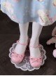 Sweet Bean Series Cute Sweet Lolita PU Lace Bowknot Rubber Sole Low Heel Mary Jane Shoes