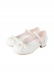 Sweet Bean Series Sweet Lolita PU Princess Style Mid Heel Soft Rubber Sole Bowknot Mary Jane Shoes