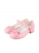 Sweet Bean Series Sweet Lolita PU Princess Style Mid Heel Soft Rubber Sole Bowknot Mary Jane Shoes