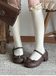 Sweet Bean Series Sweet Lolita PU Princess Style Mid Heel Soft Rubber Sole Bowknot Mary Jane Shoes