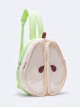 Cute Creative Green Apricot Contrast Pear Shape Plush Edge Decoration Soft Padded Kawaii Fashion Backpack