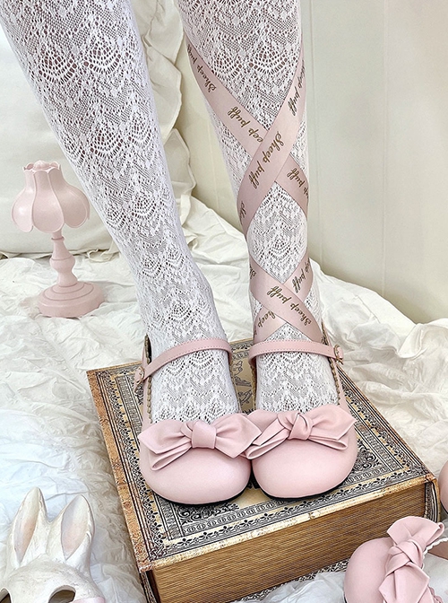 A Little Round Series Cute Princess Style Sweet Lolita Round Toe Low Heal Mary Jane Shoes