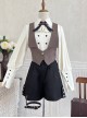 Narrative Poem Series Young Master Prince Ouji Fashion Handsome Shirt Cape Lapel Vest Shorts Set