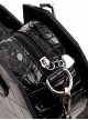 Fatale Muse Series Straight Line Heart Shape Exquisite Crocodile Pattern Dark Gothic Lolita Black Handbag