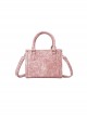 Goodbye Muse Series Exquisite Girl Kawaii Fashion Pink Imitation Snake Leather Small Square Handbag