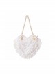 French Soft Girl Pastoral Style Floral Cotton Lace Trim Kawaii Fashion Heart Shape Pillow Bag