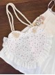 French Soft Girl Pastoral Style Floral Cotton Lace Trim Kawaii Fashion Heart Shape Pillow Bag