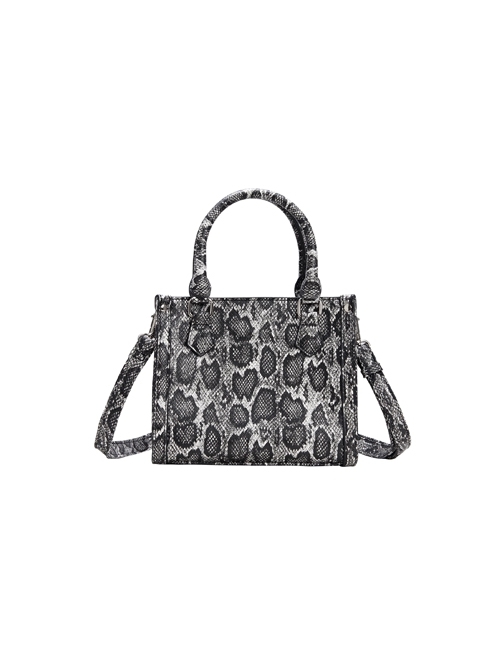 Vengeful Muse Series Exquisite Lady Kawaii Fashion Black Imitation Python Leather Square Handbag