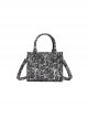 Vengeful Muse Series Exquisite Lady Kawaii Fashion Black Imitation Python Leather Square Handbag