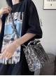 Vengeful Muse Series Exquisite Lady Kawaii Fashion Black Imitation Python Leather Square Handbag