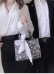 Vengeful Muse Series Exquisite Lady Kawaii Fashion Black Imitation Python Leather Square Handbag